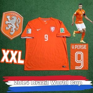 Nike Netherlands Robin Van Persie #9 2014 BRAZIL World Cup Home Jersey Rare XXL